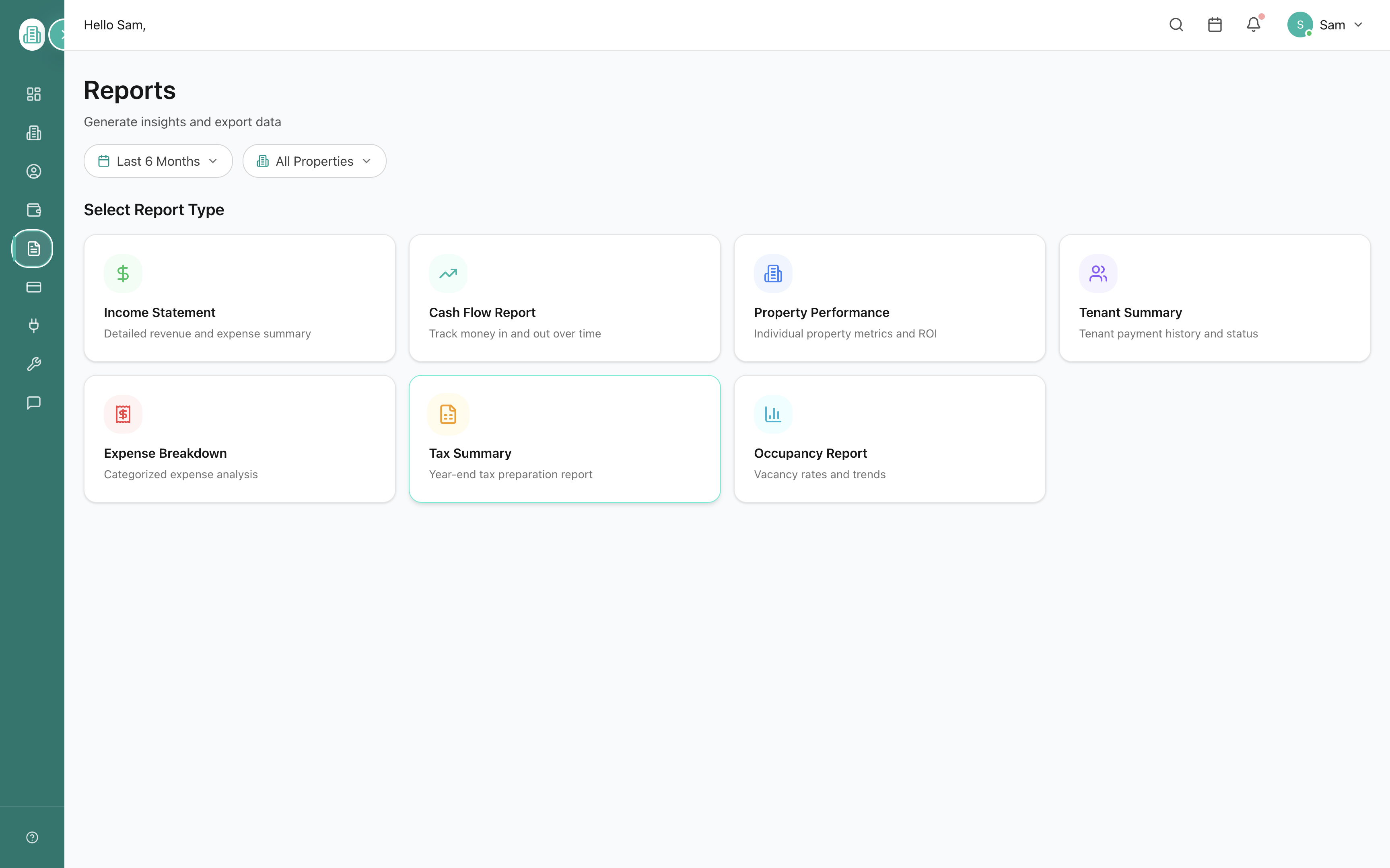 Reports Page - Generate insights and export data